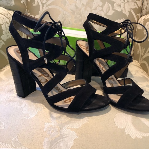 Sam Edelman Shoes - Sam Edelman black suede high heel dress sandals.
